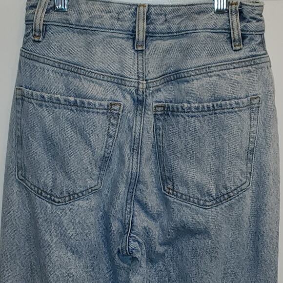 Pacsun Light Wash 90's Boyfriend Straight Frayed Distressed Ripped Jeans 24 - Picture 6 of 10